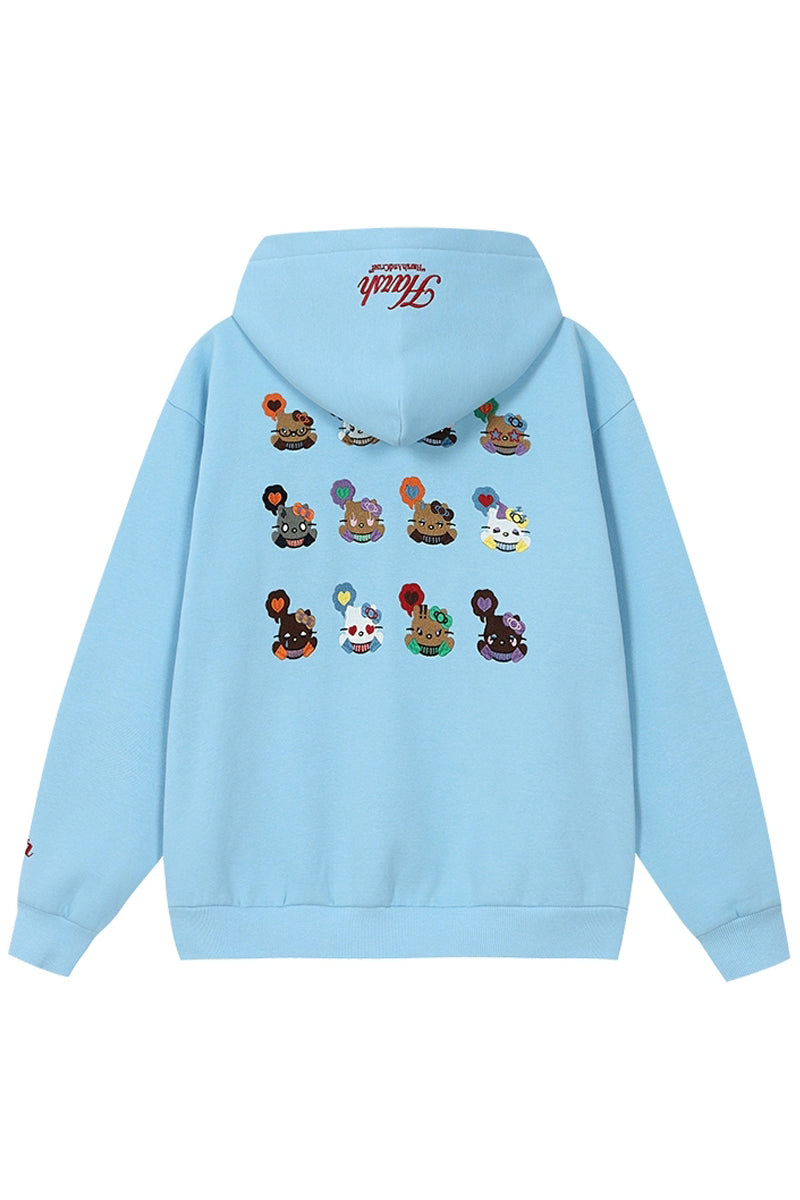 Cat Embroidered Loose Fit Hoodie Cat Embroidered Loose Fit Hoodie