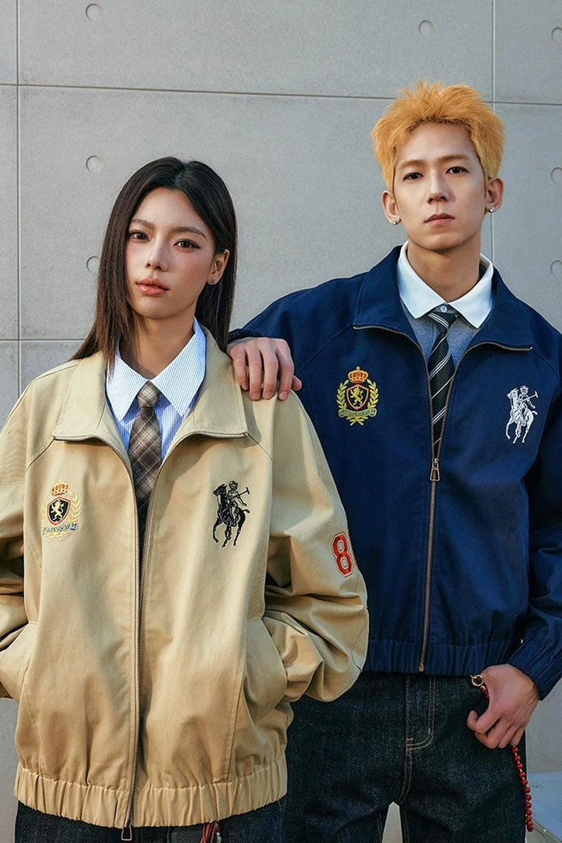 Embroidered Harrington Casual Jacket Embroidered Harrington Casual Jacket