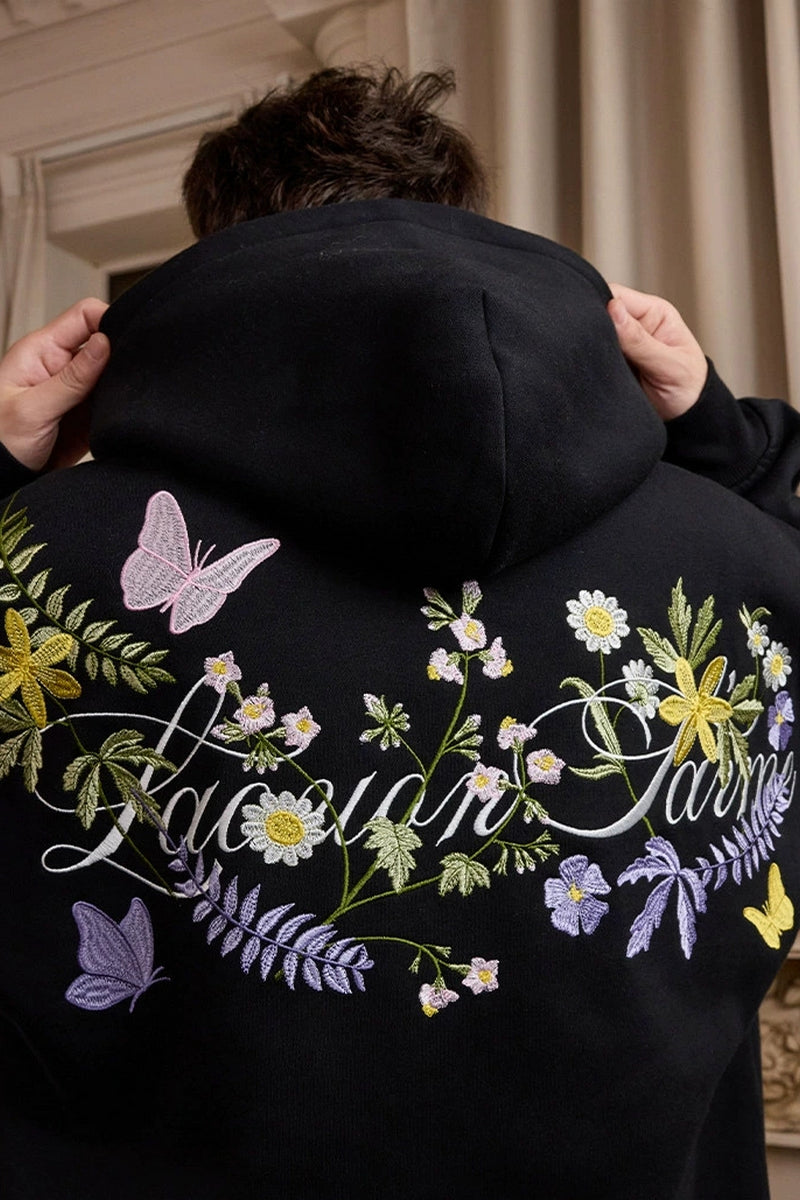 Colorful Floral Embroidery Pullover Hoodie Colorful Floral Embroidery Pullover Hoodie