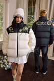 White Floral Wreath Embroidered Puffer White Floral Wreath Embroidered Puffer