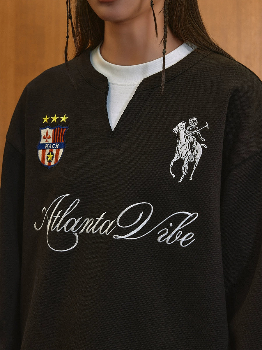 Vintage Embroidered Henley Jersey Vintage Embroidered Henley Jersey