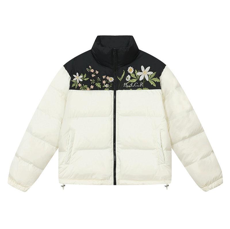 Colorblock Floral Embroidered Puffer Colorblock Floral Embroidered Puffer