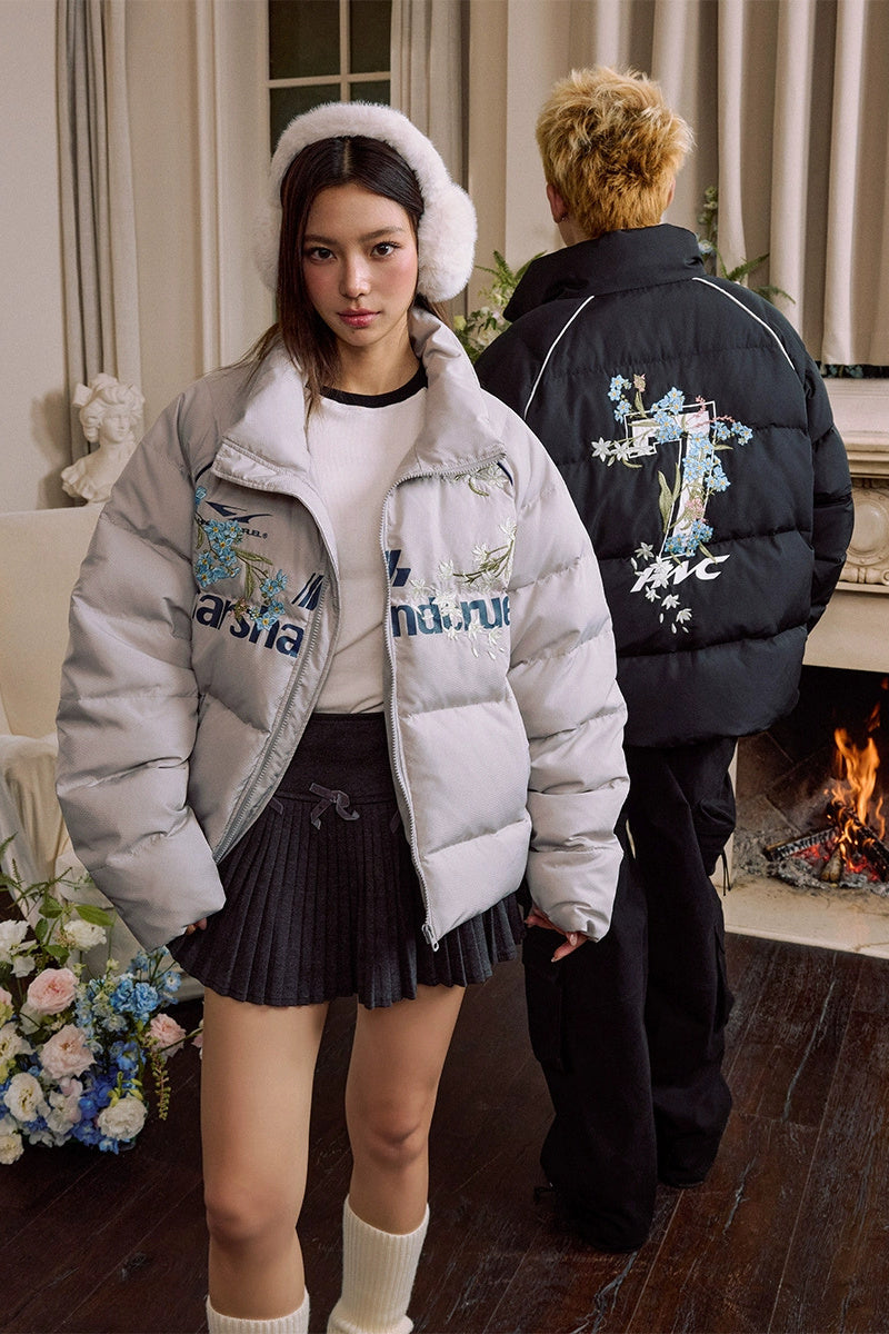 Vintage Floral Embroidered Puffer Jacket Vintage Floral Embroidered Puffer Jacket