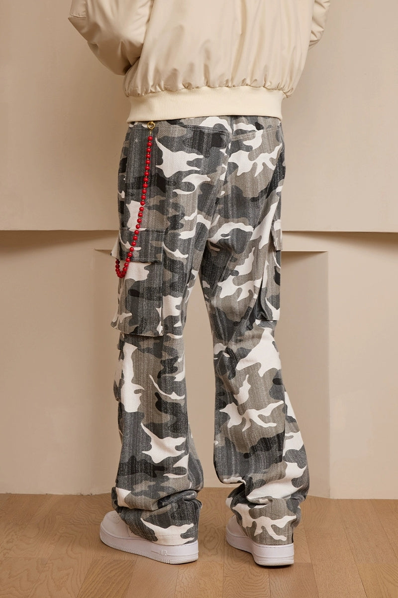 Washed Camo Straight Cargo Pants Washed Camo Straight Cargo Pants