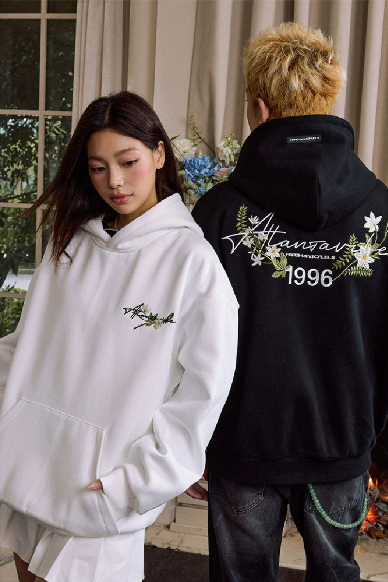Floral Wreath Embroidered Hoodie Floral Wreath Embroidered Hoodie