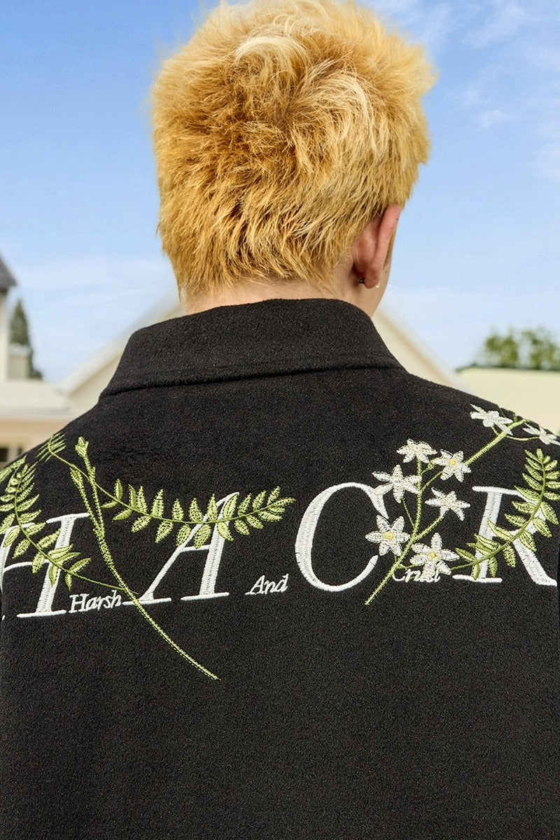 Floral Embroidered Wool Jacket Floral Embroidered Wool Jacket