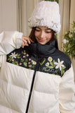 Colorblock Floral Embroidered Puffer Colorblock Floral Embroidered Puffer