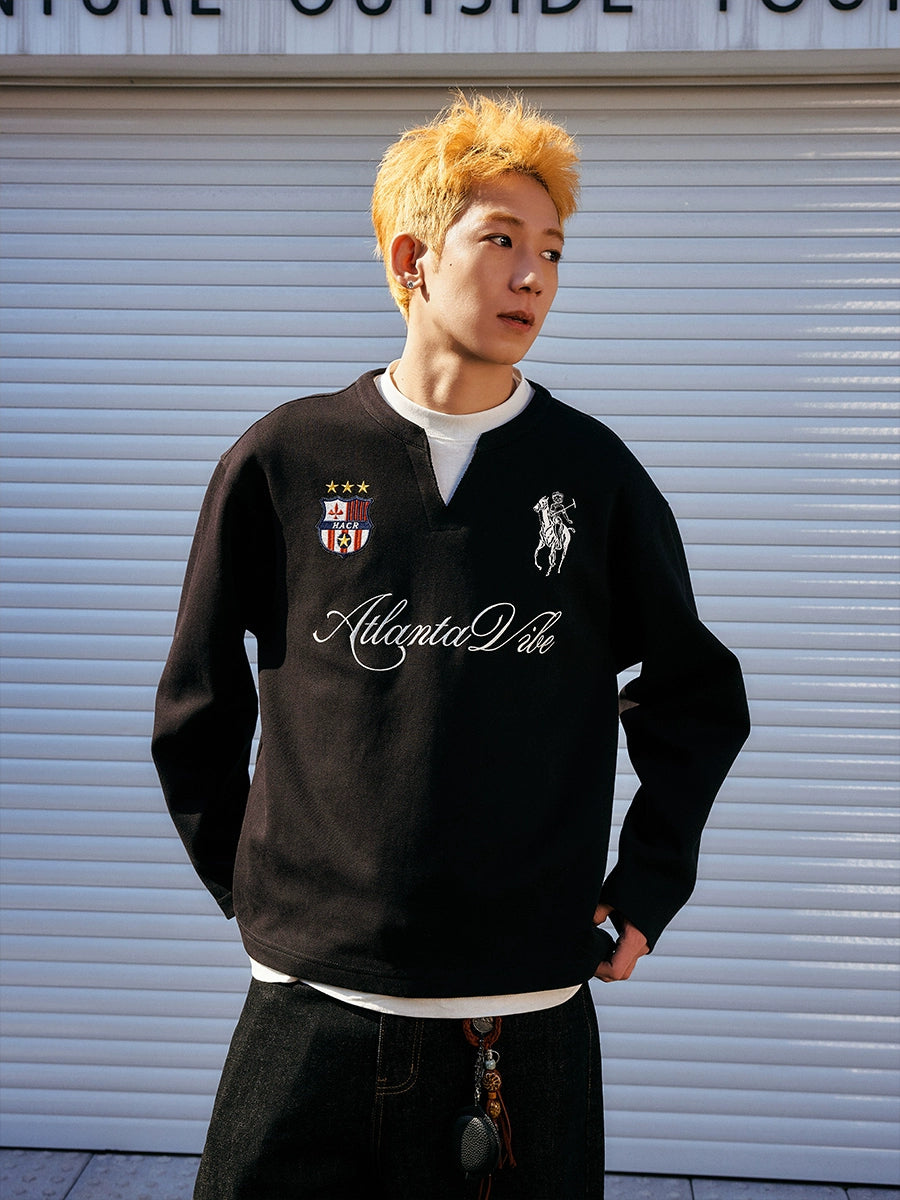 Vintage Embroidered Henley Jersey Vintage Embroidered Henley Jersey