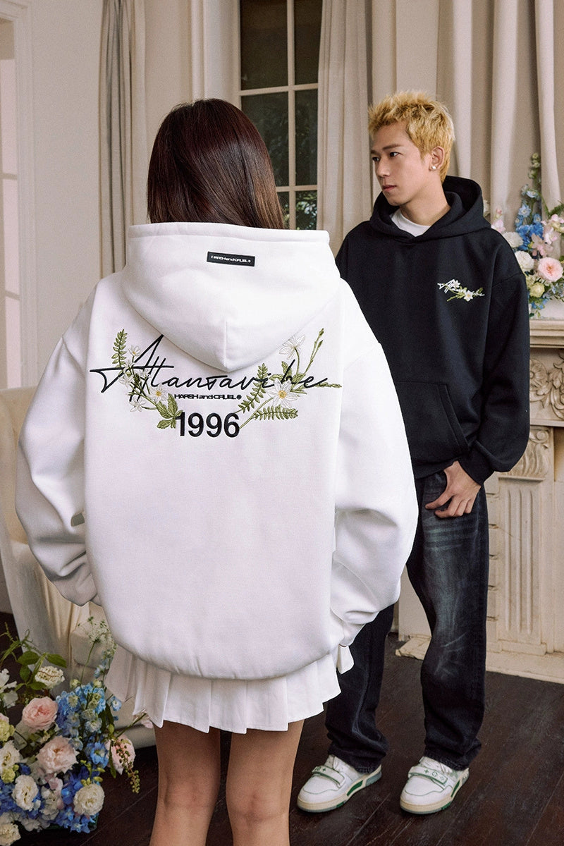 Floral Wreath Embroidered Hoodie Floral Wreath Embroidered Hoodie