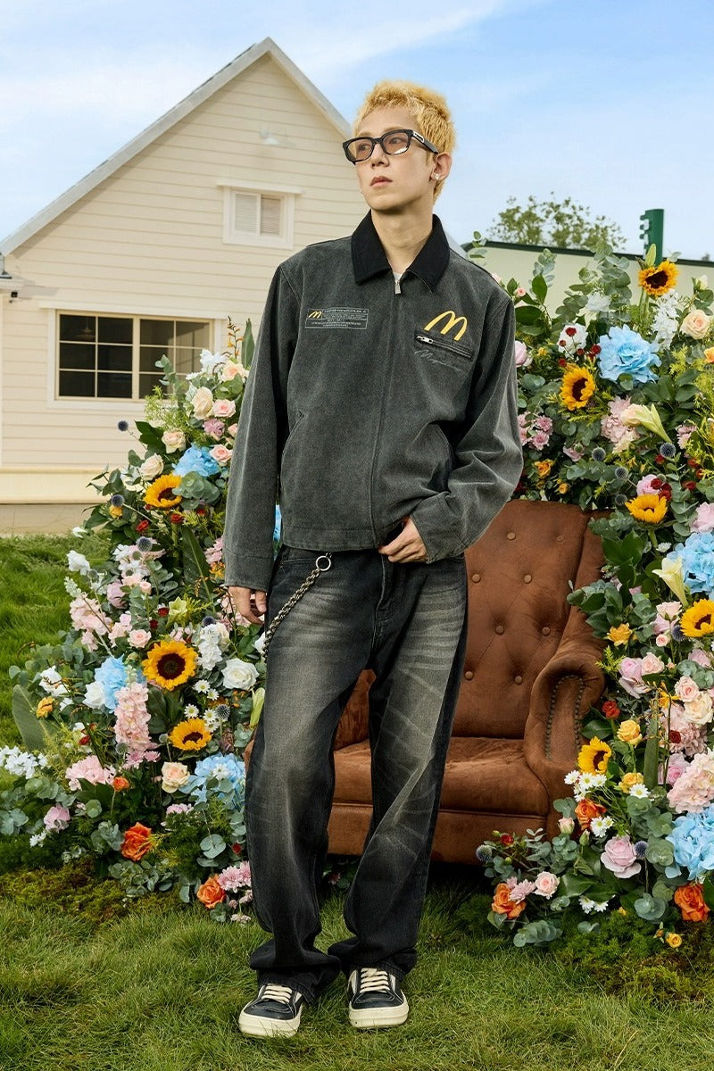 Distressed Embroidered Detroit Jacket Distressed Embroidered Detroit Jacket