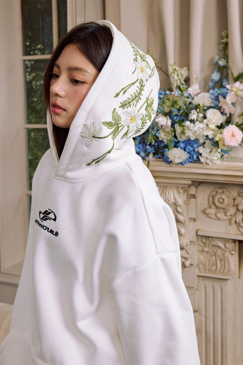 Green Floral Embroidered Hoodie Green Floral Embroidered Hoodie