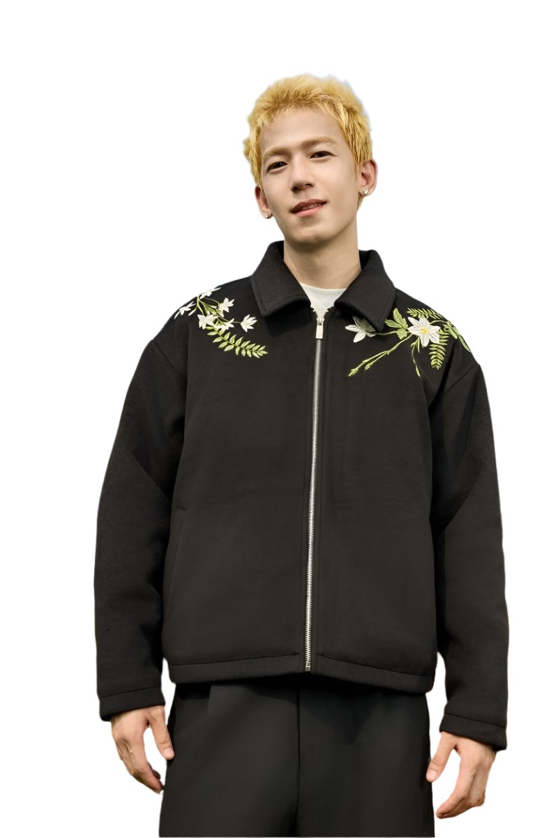 Floral Embroidered Wool Jacket Floral Embroidered Wool Jacket