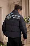 Blue Floral Embroidery Graphene Jacket Blue Floral Embroidery Graphene Jacket