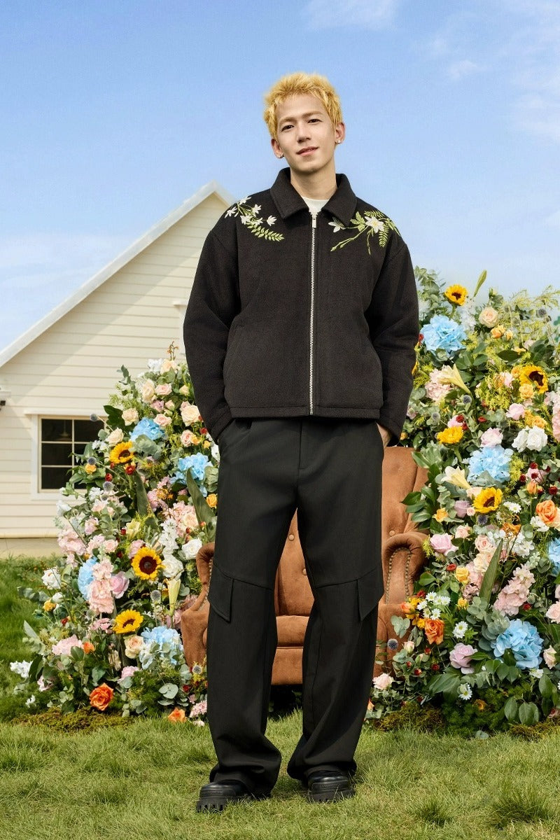 Floral Embroidered Wool Jacket Floral Embroidered Wool Jacket