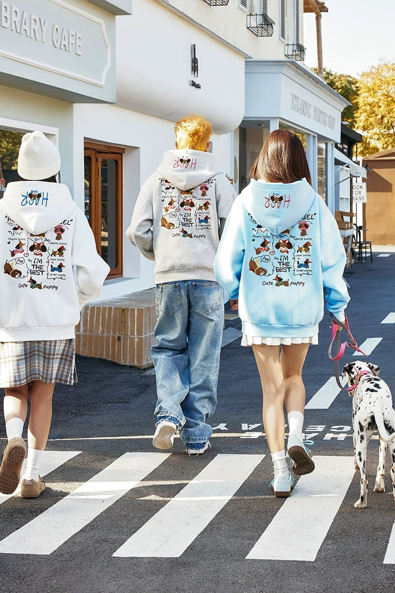 Dog Hand-Drawn Loose Fit Hoodie Dog Hand-Drawn Loose Fit Hoodie