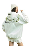 Floral Embroidered Fleece Zip Up Hoodie Floral Embroidered Fleece Zip Up Hoodie
