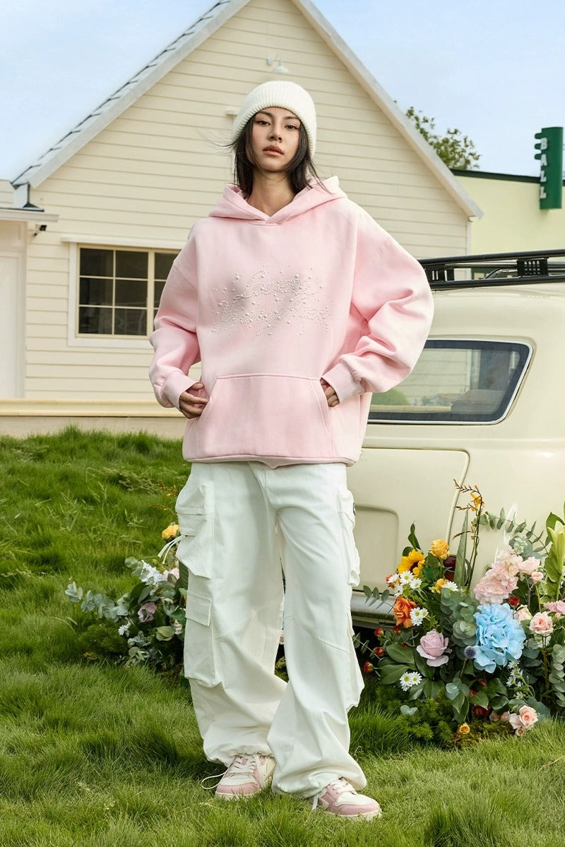 Pearl Embellished Graphic Hoodie Pearl Embellished Graphic Hoodie