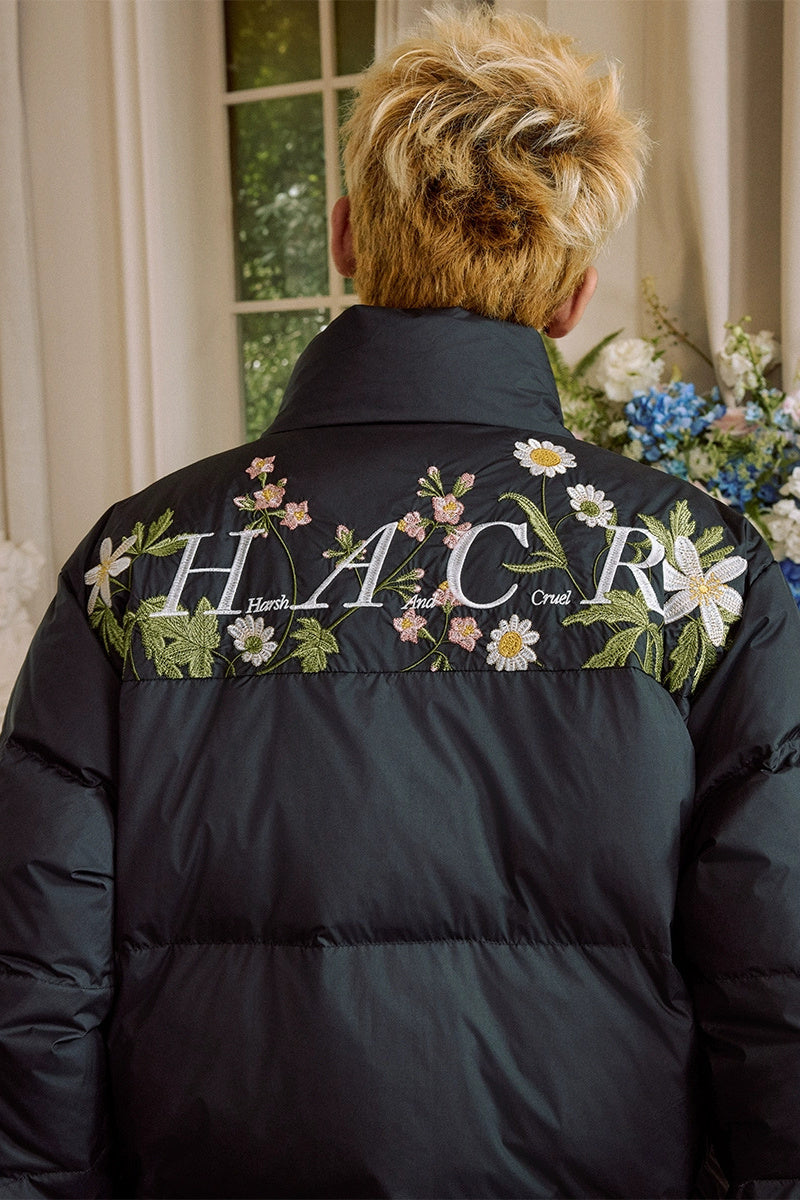 Colorblock Floral Embroidered Puffer Colorblock Floral Embroidered Puffer