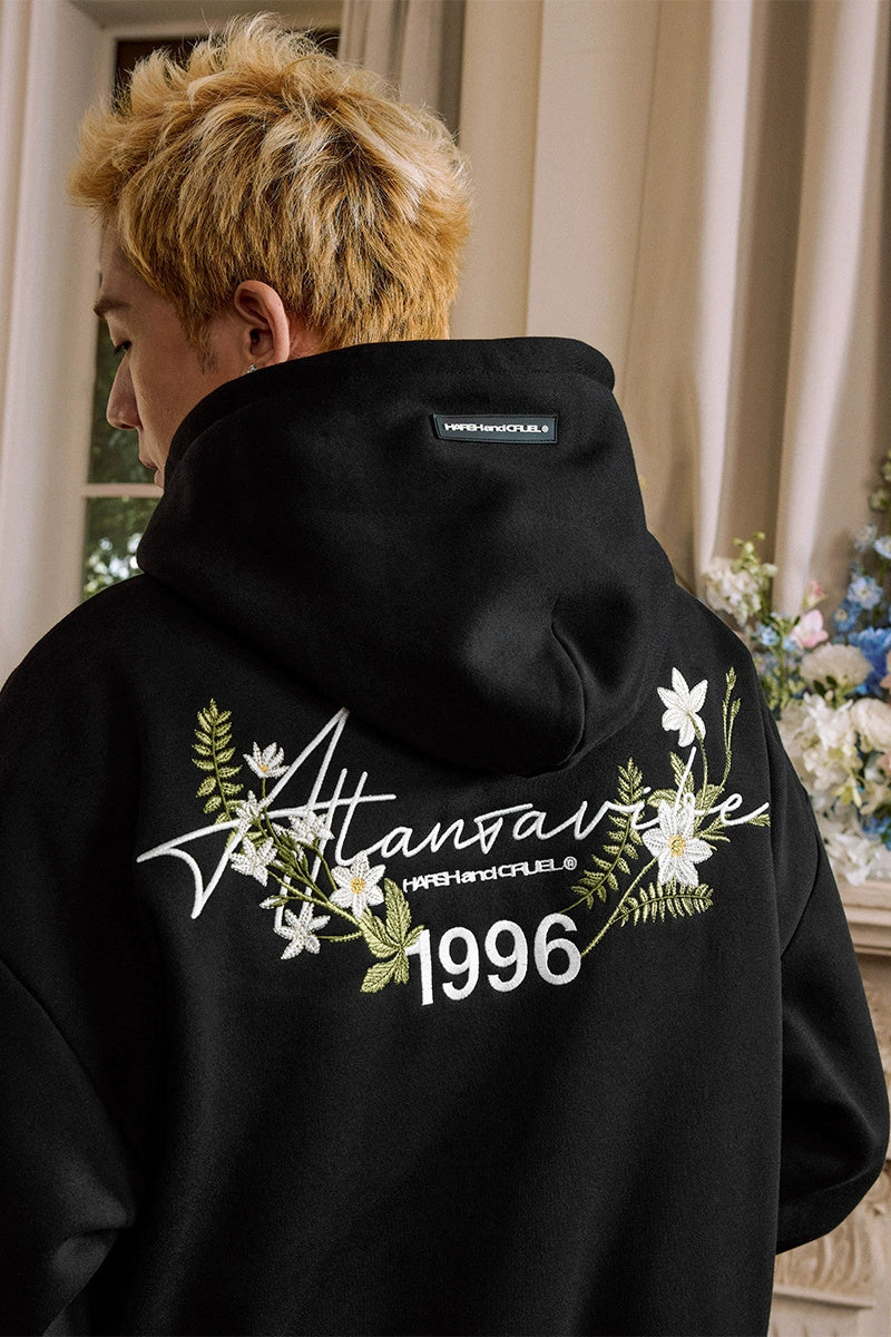 Floral Wreath Embroidered Hoodie Floral Wreath Embroidered Hoodie