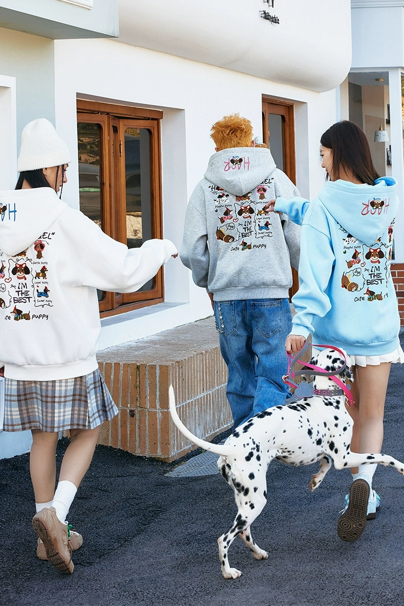 Dog Hand-Drawn Loose Fit Hoodie Dog Hand-Drawn Loose Fit Hoodie
