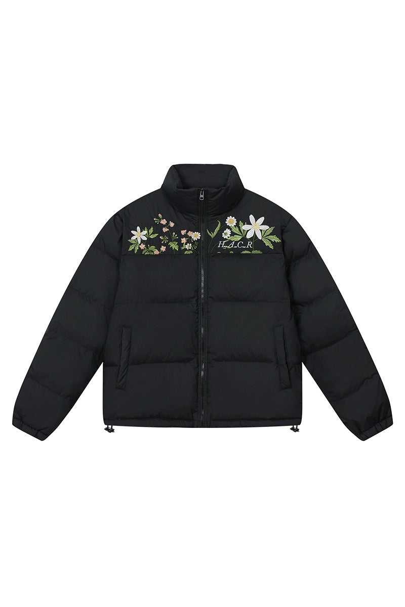 Colorblock Floral Embroidered Puffer Colorblock Floral Embroidered Puffer