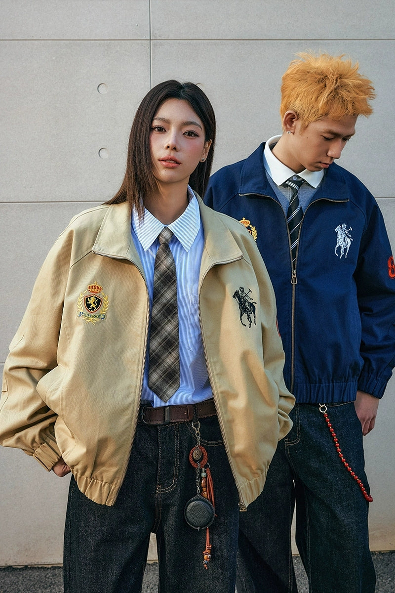 Embroidered Harrington Casual Jacket Embroidered Harrington Casual Jacket