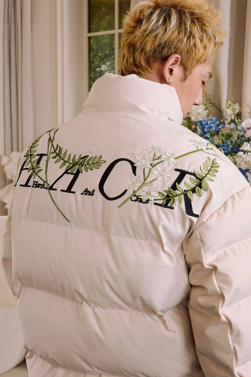 Floral Embroidered Down Jacket Floral Embroidered Down Jacket