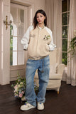 Floral Embroidery Varsity Jacket Floral Embroidery Varsity Jacket
