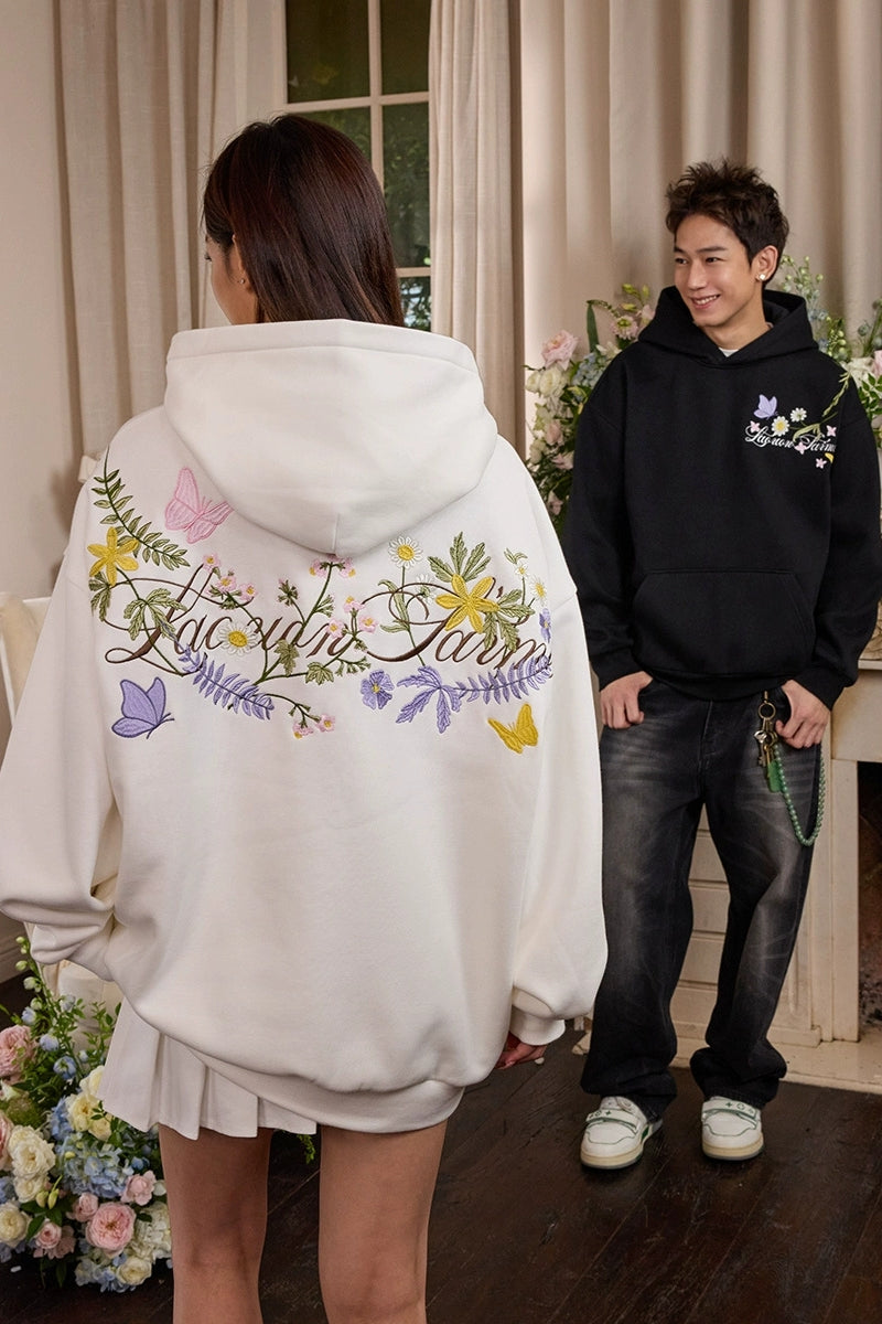 Colorful Floral Embroidery Pullover Hoodie Colorful Floral Embroidery Pullover Hoodie