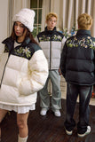 Colorblock Floral Embroidered Puffer Colorblock Floral Embroidered Puffer