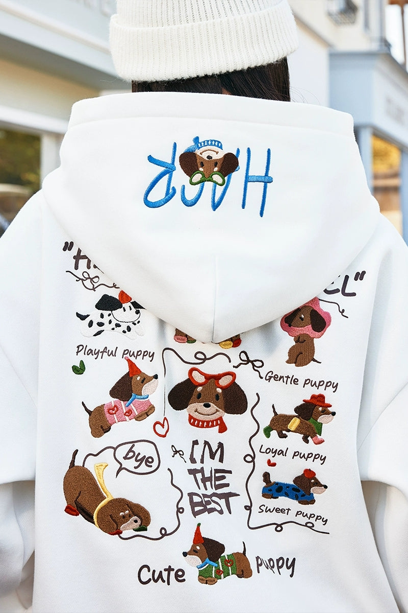 Dog Hand-Drawn Loose Fit Hoodie Dog Hand-Drawn Loose Fit Hoodie