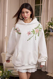 Floral Embroidery Fleece Hoodie Floral Embroidery Fleece Hoodie