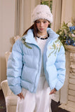 Floral Embroidered Down Jacket Floral Embroidered Down Jacket