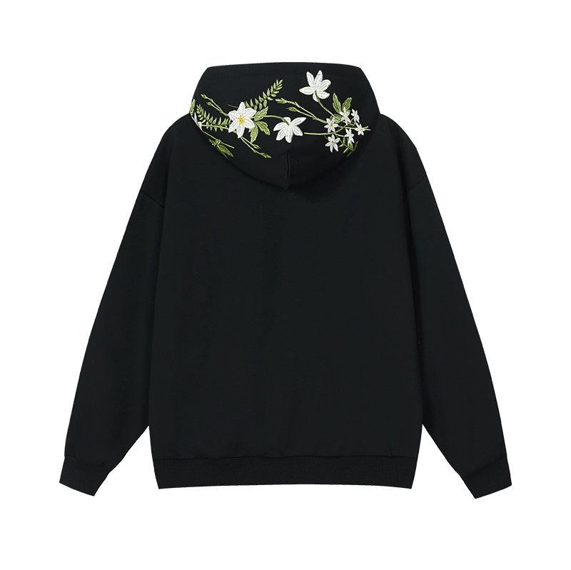 Green Floral Embroidered Hoodie Green Floral Embroidered Hoodie