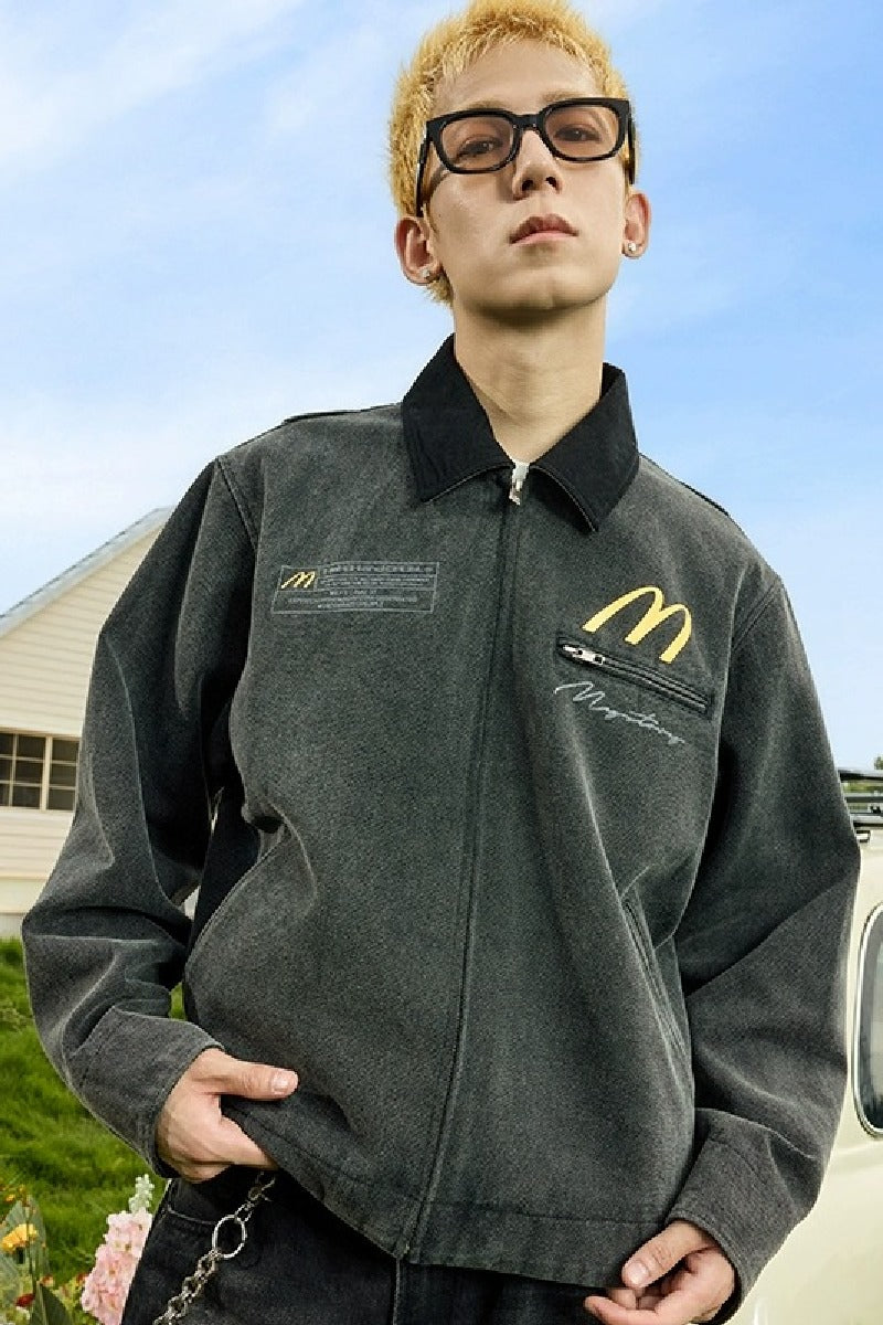 Distressed Embroidered Detroit Jacket Distressed Embroidered Detroit Jacket