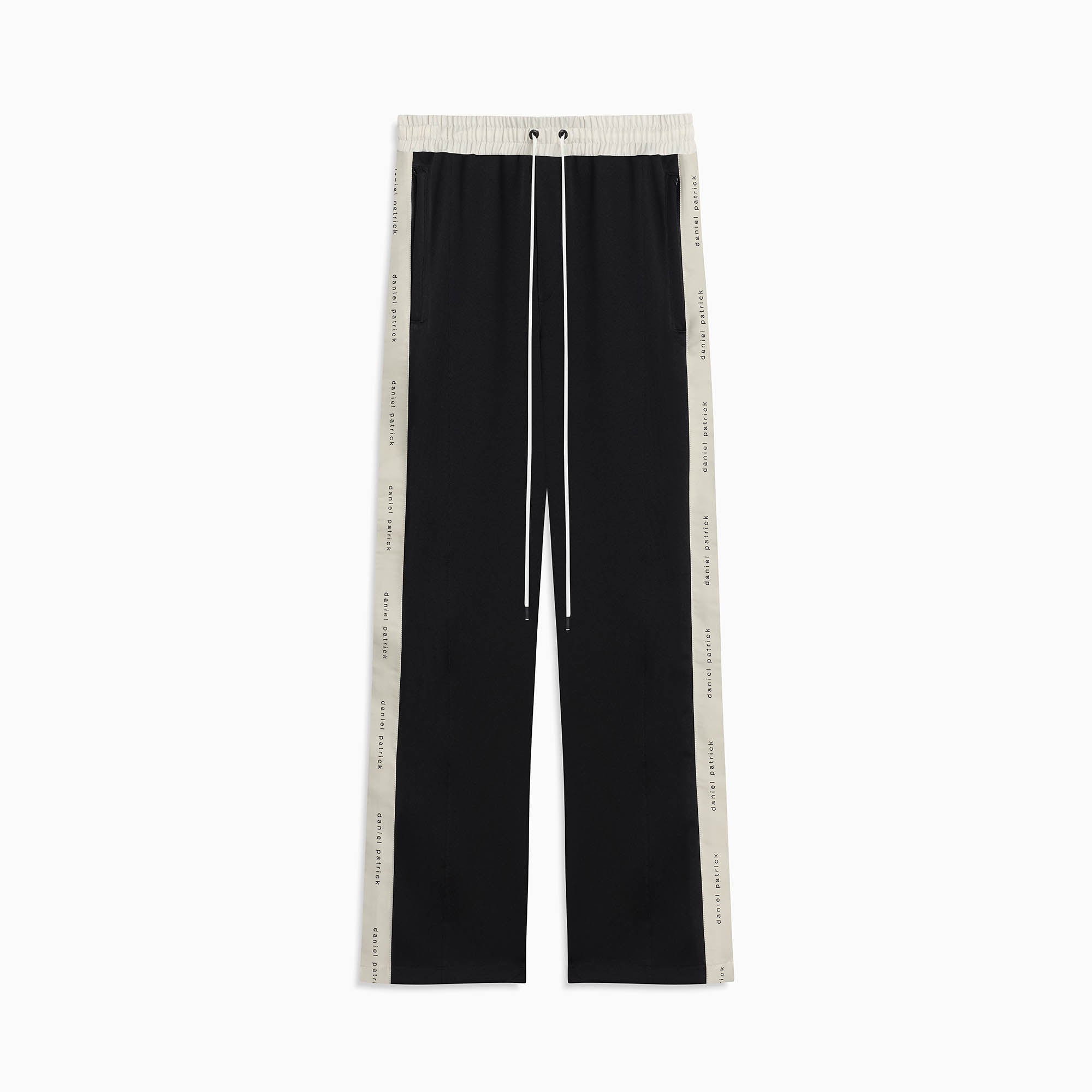 bootcut track pant / black + ivory bootcut track pant / black + ivory