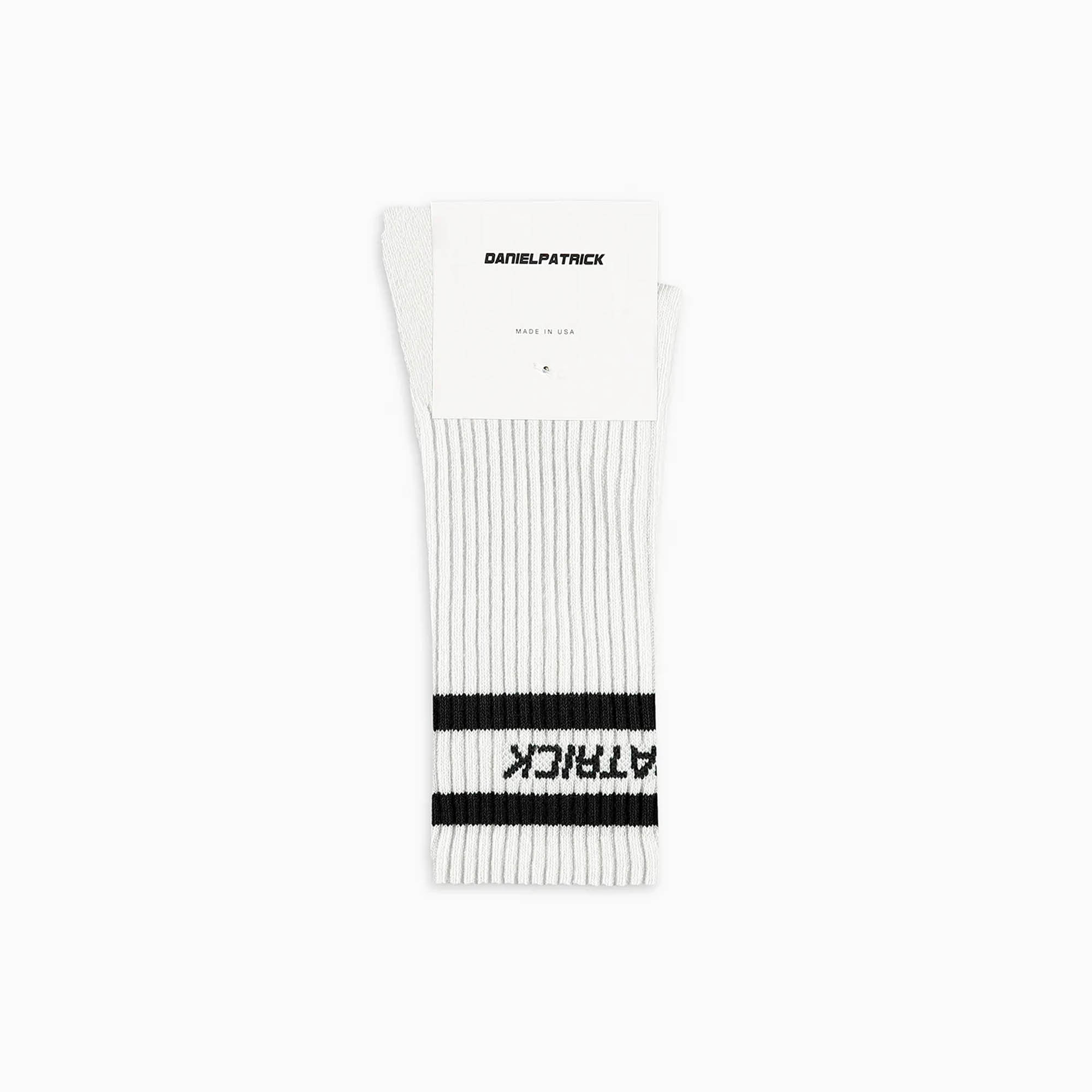 3 pack logo stripe b-ball socks / cream + black 3 pack logo stripe b-ball socks / cream + black