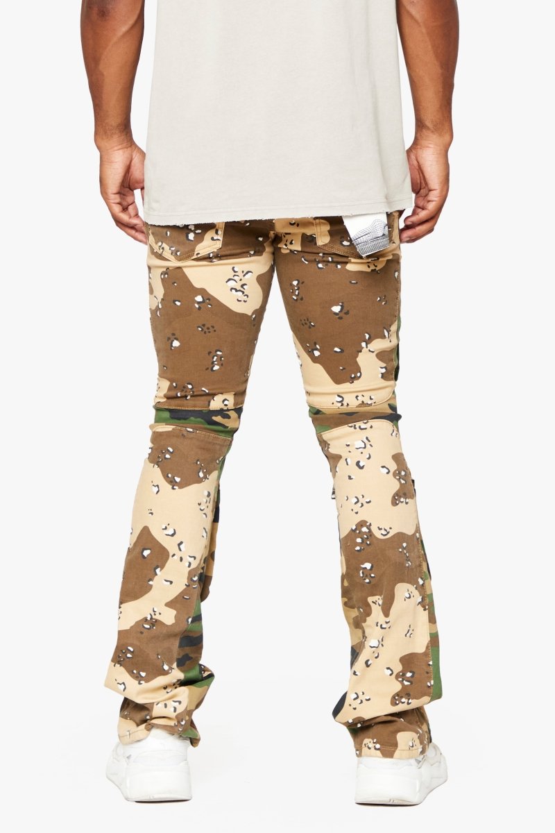 "DUAL SOLDIER" STACKED FLARE JEAN CAMO "DUAL SOLDIER" STACKED FLARE JEAN CAMO