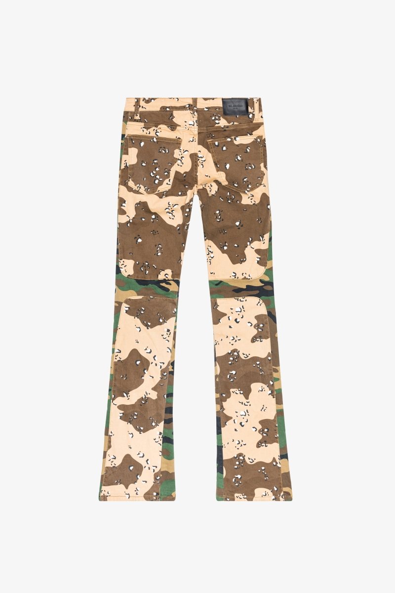"DUAL SOLDIER" STACKED FLARE JEAN CAMO "DUAL SOLDIER" STACKED FLARE JEAN CAMO