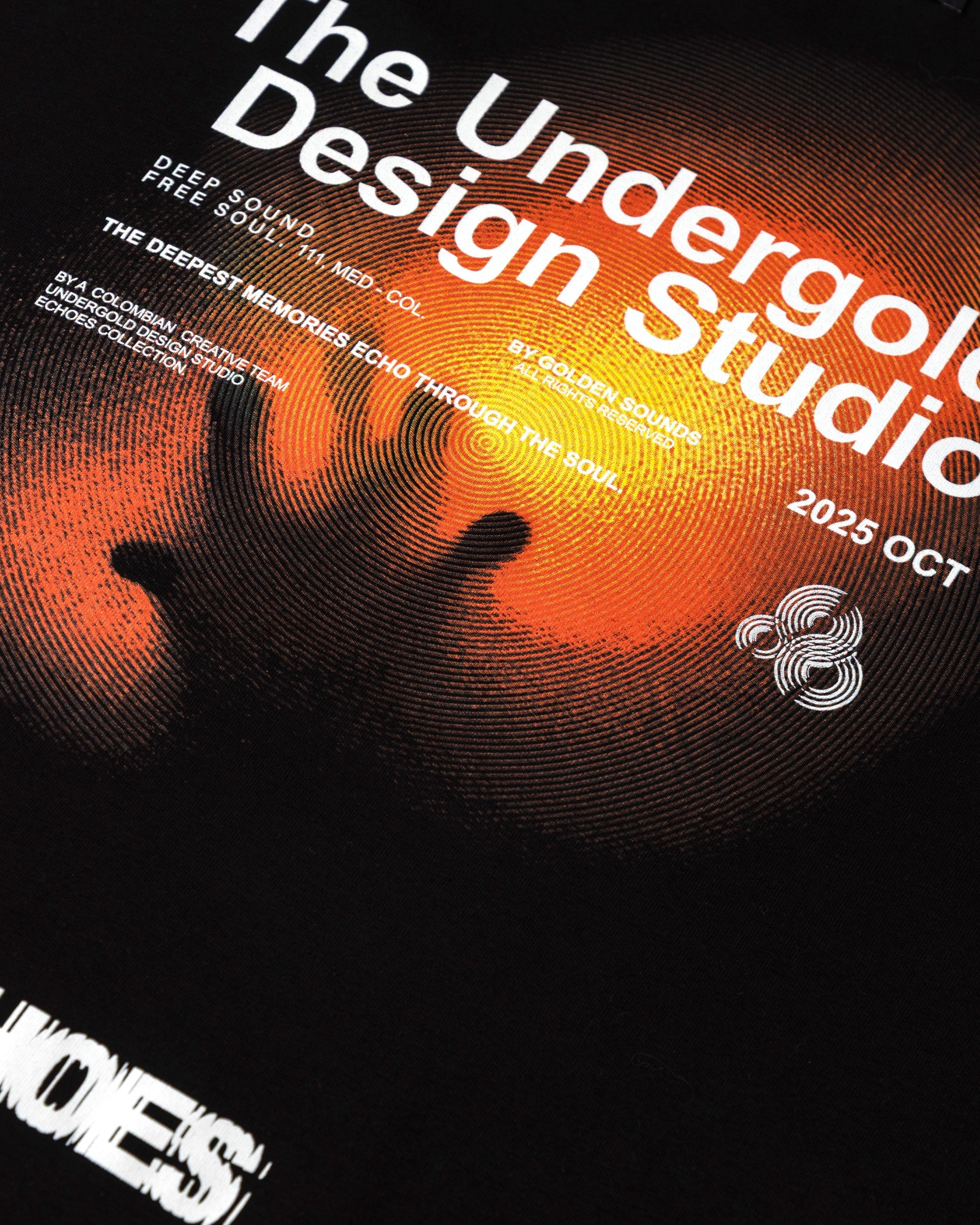 Echoes Pulse Boxy Fit Tshirt Black Echoes Pulse Boxy Fit Tshirt Black