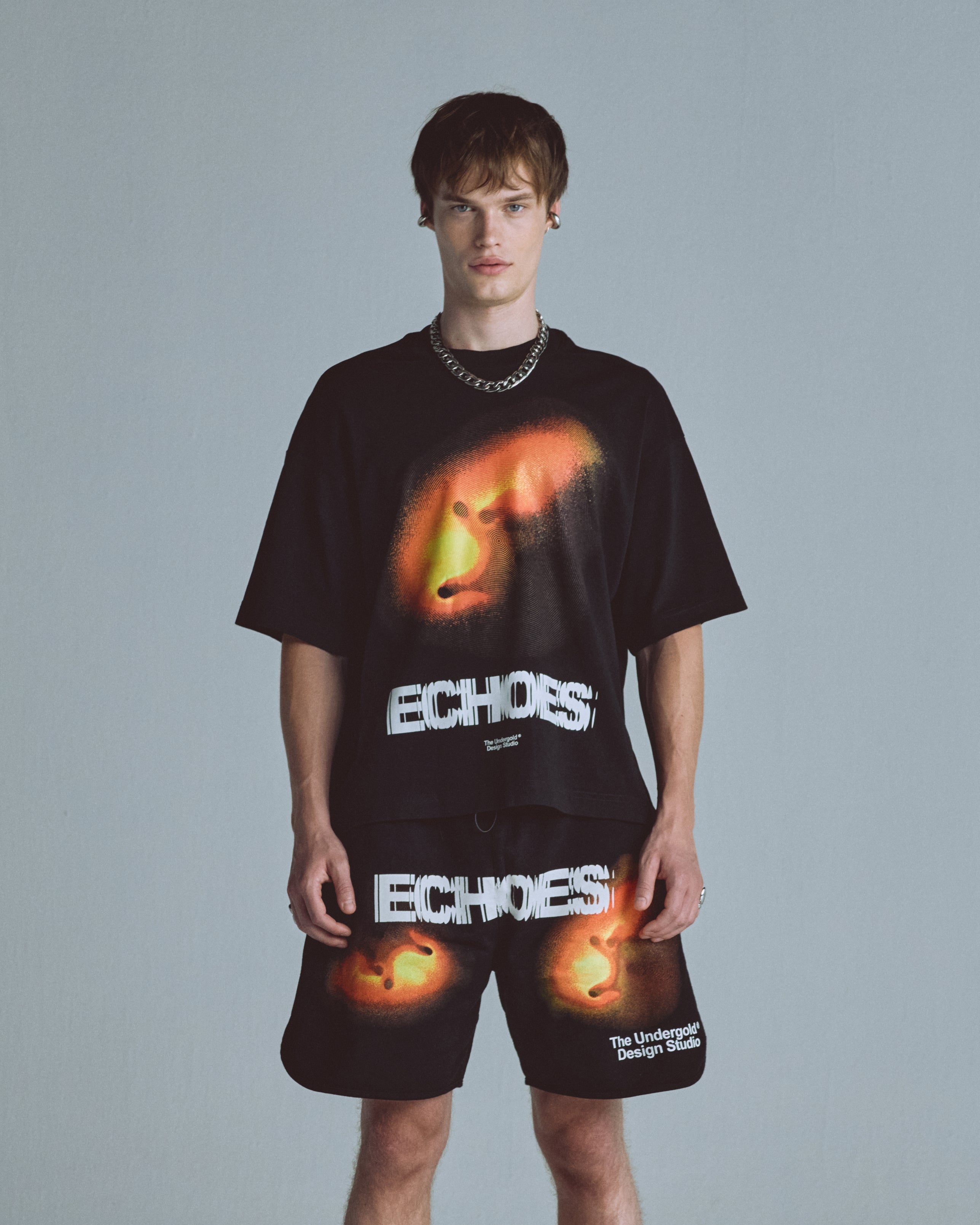 Echoes Pulse Boxy Fit Tshirt Black Echoes Pulse Boxy Fit Tshirt Black