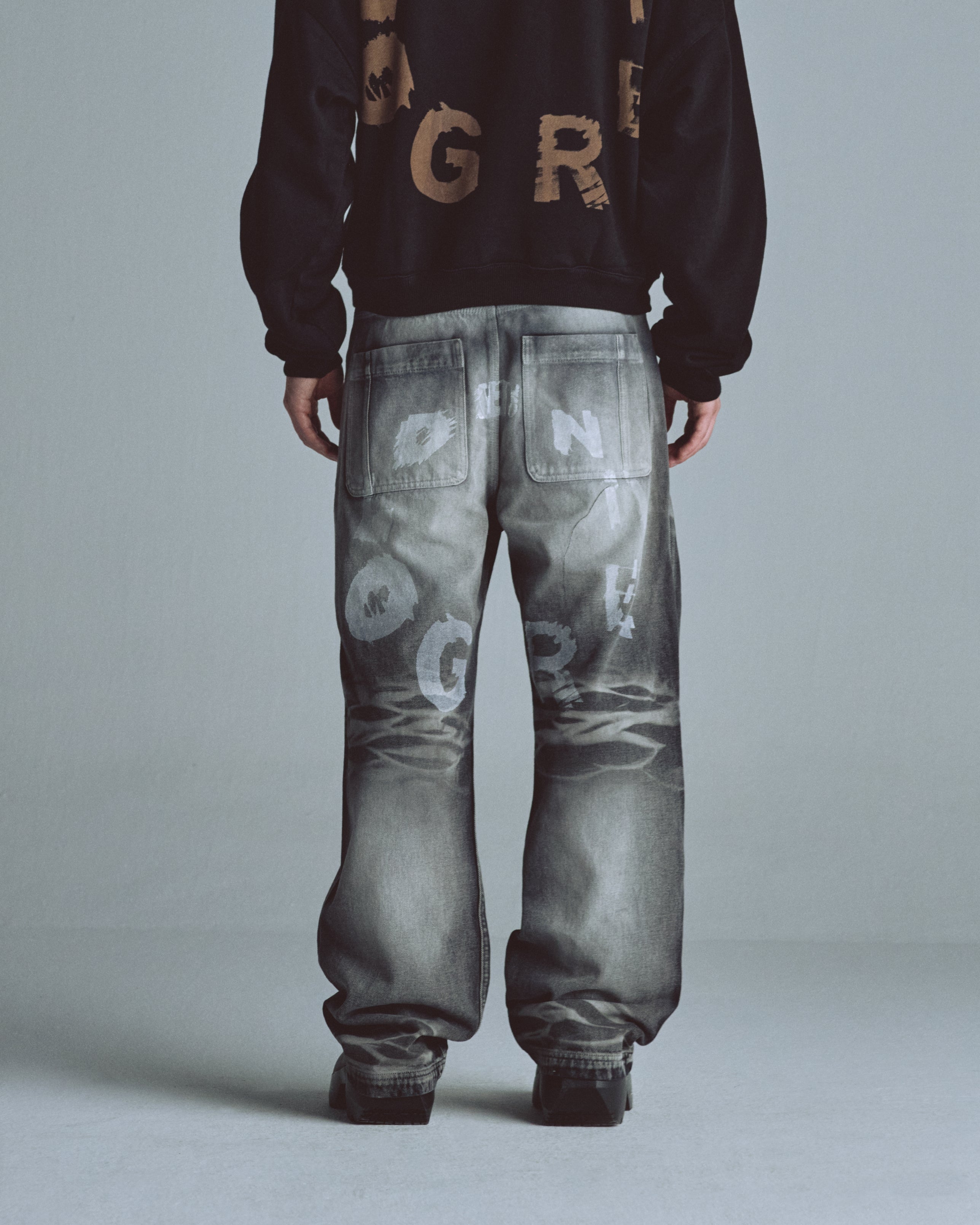 Echoes Tremor Wide Jeans Washed Gray Echoes Tremor Wide Jeans Washed Gray