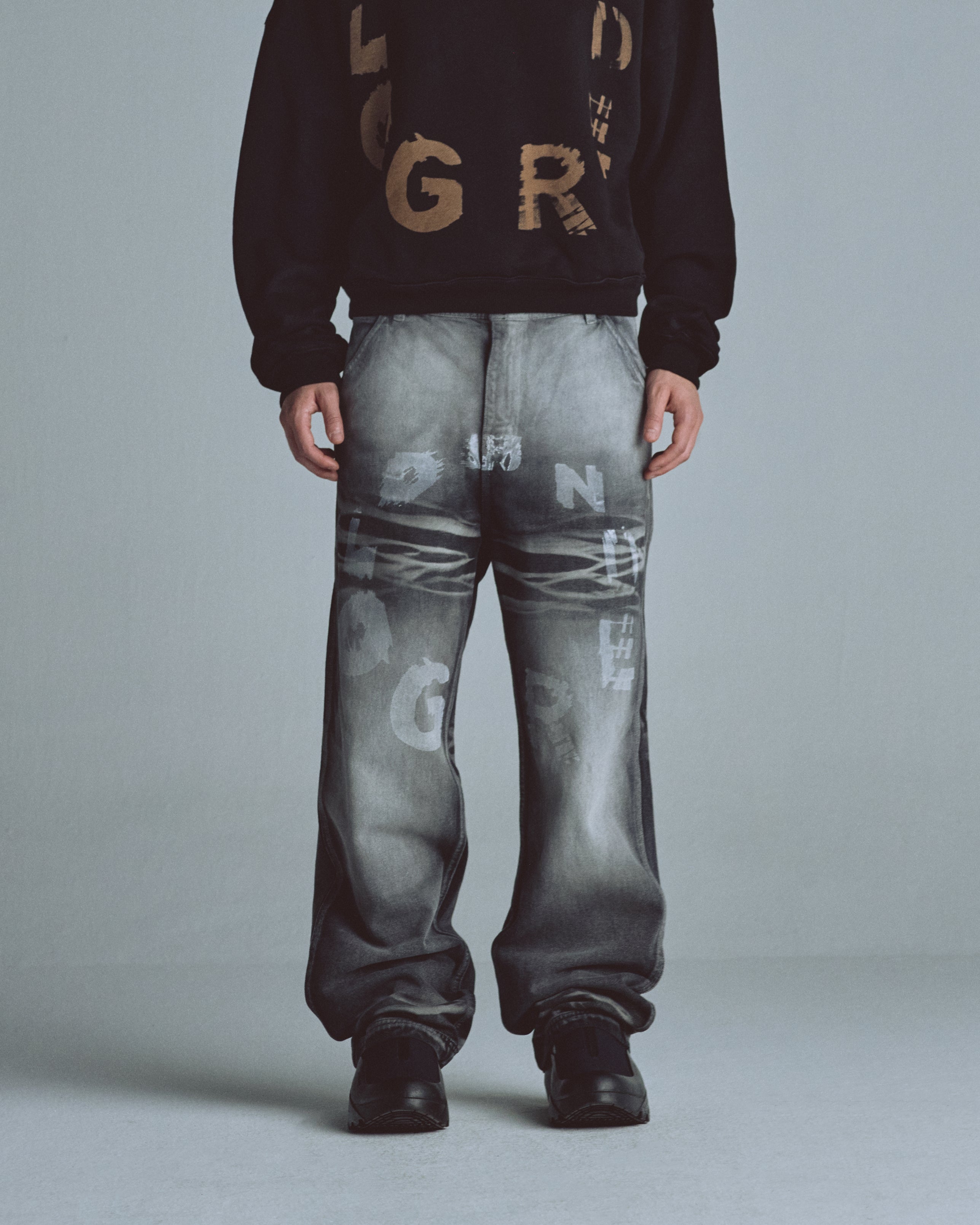 Echoes Tremor Wide Jeans Washed Gray Echoes Tremor Wide Jeans Washed Gray