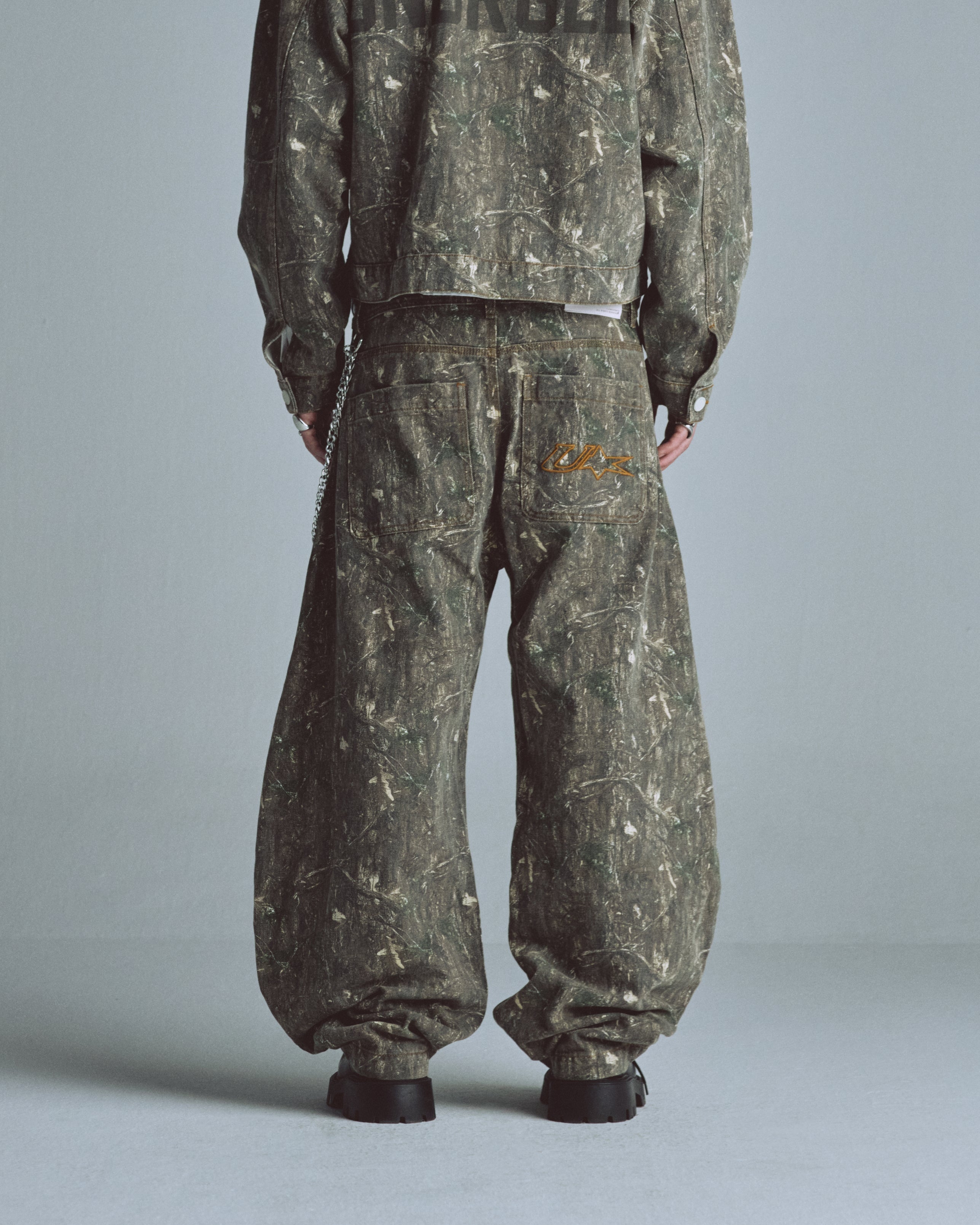 Echoes UNDRGLD Barrel Jeans Forest Pattern Echoes UNDRGLD Barrel Jeans Forest Pattern