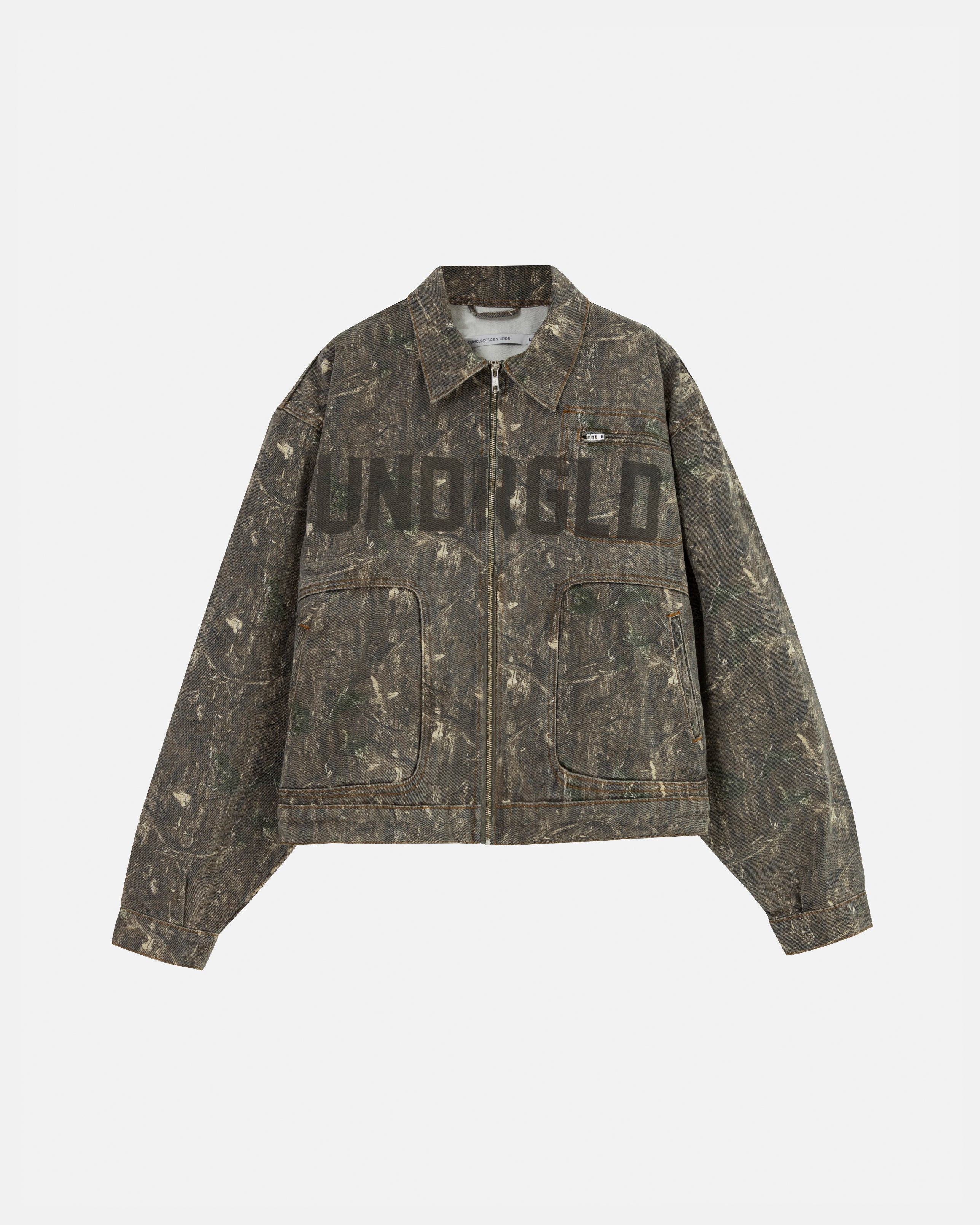 Echoes UNDRGLD Zip Up Jacket Forest Pattern Echoes UNDRGLD Zip Up Jacket Forest Pattern