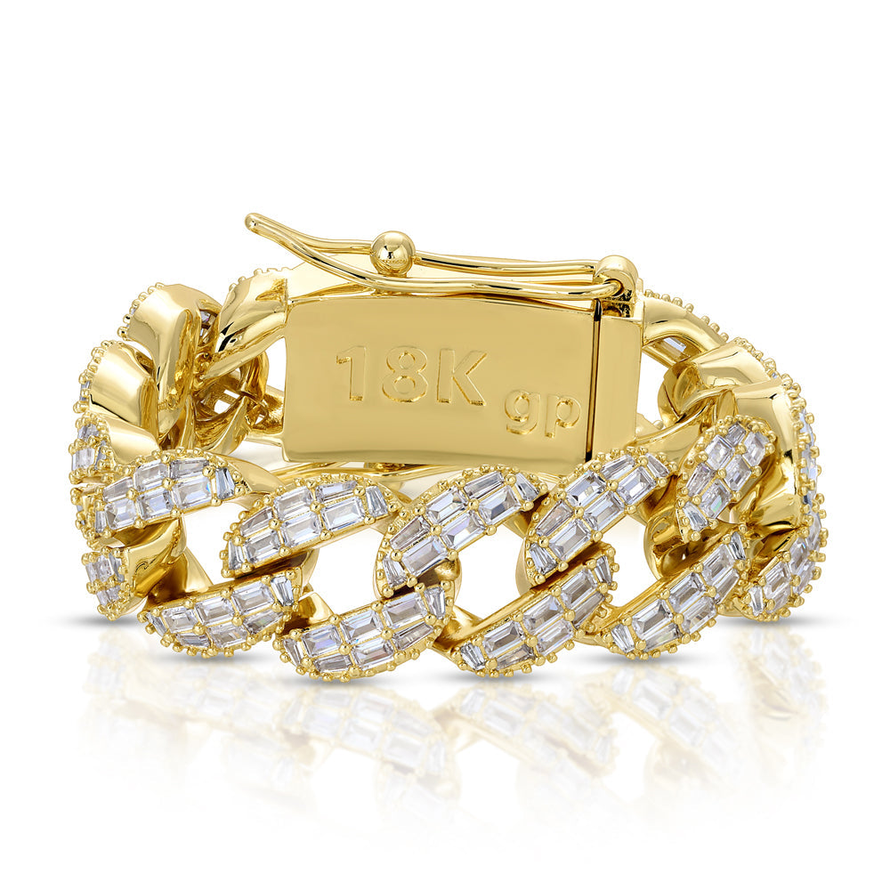 Emerald Cut Diamond Cuban Bracelet 20mm Emerald Cut Diamond Cuban Bracelet 20mm