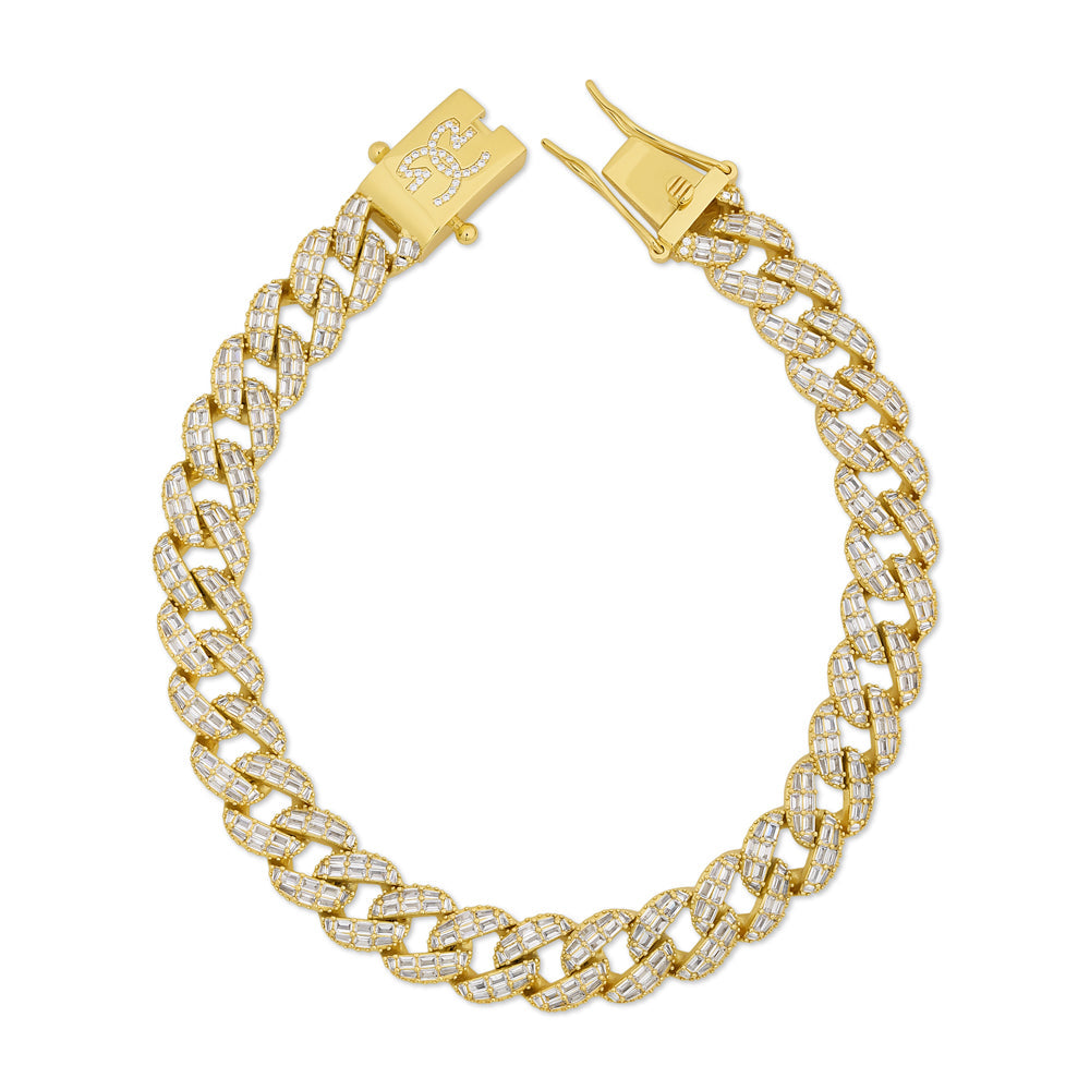 Emerald Cut Diamond Cuban Bracelet 20mm Emerald Cut Diamond Cuban Bracelet 20mm