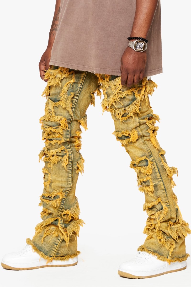 "EYEORE” STACKED FLARE JEAN DIRTY VINTAGE WASH "EYEORE” STACKED FLARE JEAN DIRTY VINTAGE WASH