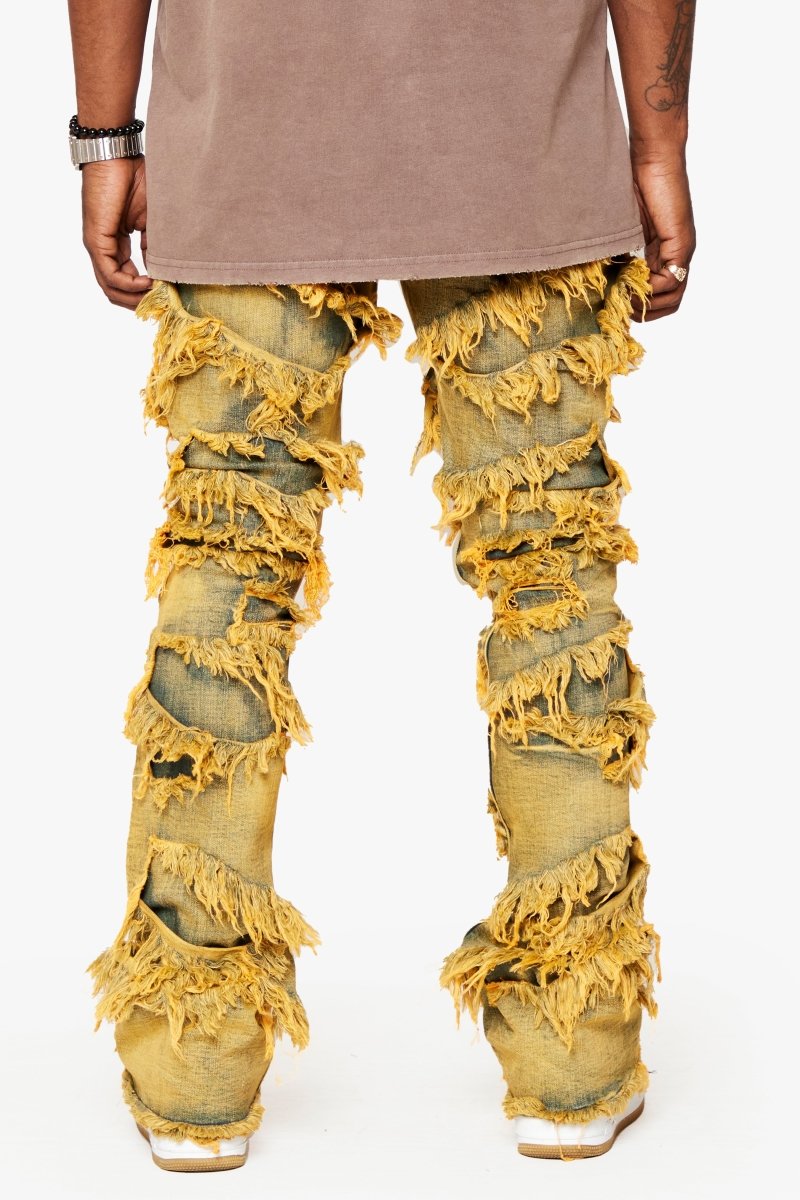 "EYEORE” STACKED FLARE JEAN DIRTY VINTAGE WASH "EYEORE” STACKED FLARE JEAN DIRTY VINTAGE WASH