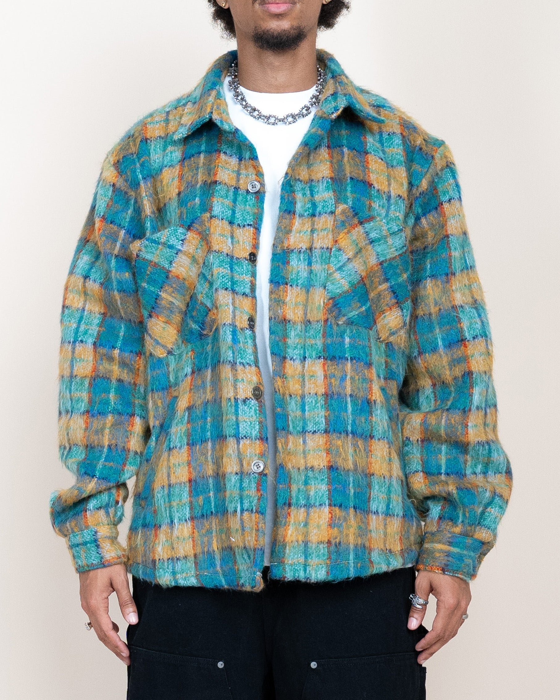 EPTM Side Slit Flannel - Teal EPTM Side Slit Flannel - Teal